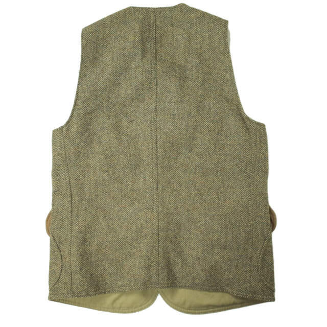 RRL ダブルアールエル HERRINGBONE TWEED REVERSIBLE HUNTING VEST ヘリンボーンツイードリバーシブルハンティングベスト S カーキ ジレ Double RL トップス【RRL】 1