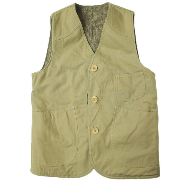 RRL ダブルアールエル HERRINGBONE TWEED REVERSIBLE HUNTING VEST ヘリンボーンツイードリバーシブルハンティングベスト S カーキ ジレ Double RL トップス【RRL】 2