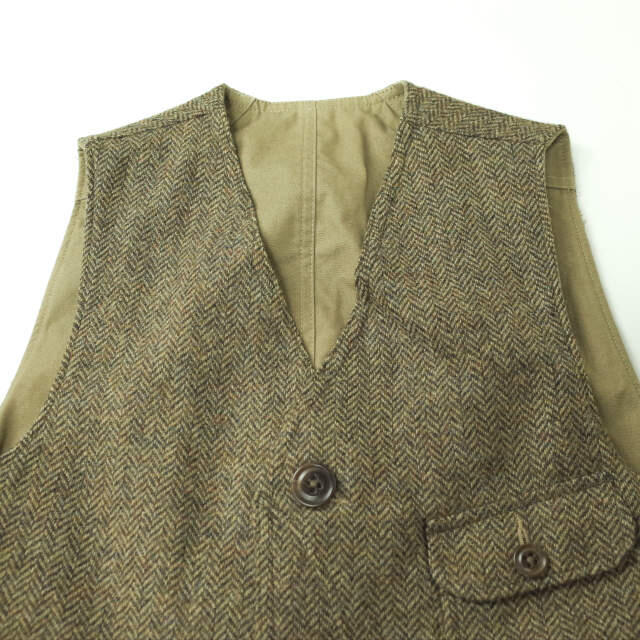 RRL ダブルアールエル HERRINGBONE TWEED REVERSIBLE HUNTING VEST ヘリンボーンツイードリバーシブルハンティングベスト S カーキ ジレ Double RL トップス【RRL】 4