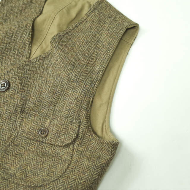 RRL ダブルアールエル HERRINGBONE TWEED REVERSIBLE HUNTING VEST ヘリンボーンツイードリバーシブルハンティングベスト S カーキ ジレ Double RL トップス【RRL】 5