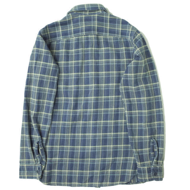 RRL(ダブルアールエル)のRRL ダブルアールエル INDIGO DYE FLANNEL PLAID L/S WORK SHIRTS インディゴ染め フランネルチェックワークシャツ XS ブルー Double RL 長袖 トップス【中古】【RRL】 メンズのトップス(シャツ)の商品写真