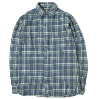 ダブルアールエル(RRL)のRRL ダブルアールエル INDIGO DYE FLANNEL PLAID L/S WORK SHIRTS インディゴ染め フランネルチェックワークシャツ XS ブルー Double RL 長袖 トップス【中古】【RRL】(シャツ)