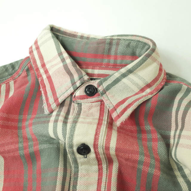 RRL ダブルアールエル L/S FLANNEL PLAID WORK SHIRTS コットンフランネル チェックワークシャツ XS レッド  Double RL 長袖 トップス【中古】【RRL】