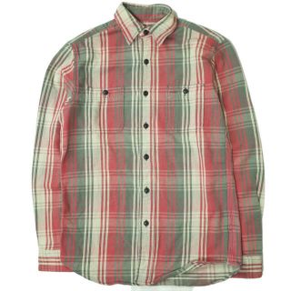 ダブルアールエル(RRL)のRRL ダブルアールエル L/S FLANNEL PLAID WORK SHIRTS コットンフランネル チェックワークシャツ XS レッド Double RL 長袖 トップス【中古】【RRL】(シャツ)