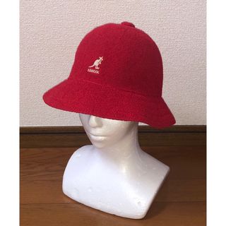 カンゴール(KANGOL)のM 美品 KANGOL メトロハット バケットハット レッド 赤 カンゴール(ハット)