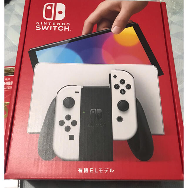 新品未使用Nintendo Switch ホワイト（有機ELモデル）フィルム付きのサムネイル