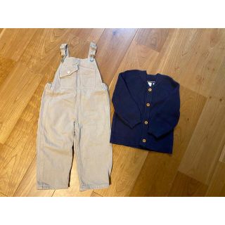 ザラキッズ(ZARA KIDS)のZARA kids サロペット　ニットカーディガン(カーディガン)