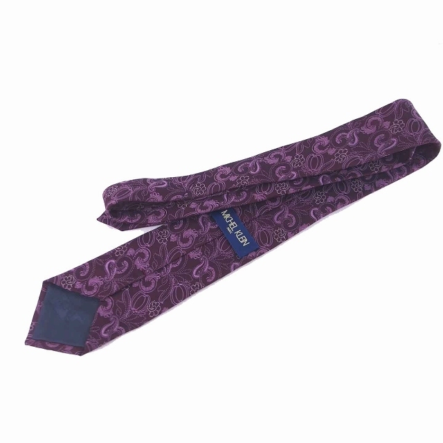 MICHEL KLEIN(ミッシェルクラン)のミッシェルクラン ネクタイ レギュラータイ 総柄 シルク ワインレッド 赤紫 メンズのファッション小物(ネクタイ)の商品写真