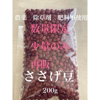 少量のみ再販　無農薬　無肥料　ささげ豆1袋送料込み(野菜)