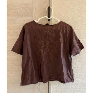 メルロー(merlot)の匿名配送♡メルロー　刺繍コットンブラウス  サイズ1(シャツ/ブラウス(半袖/袖なし))