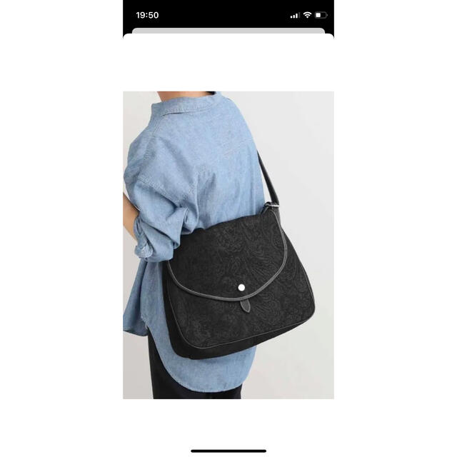 美品 ブラックペイズリー ショルダーバッグ