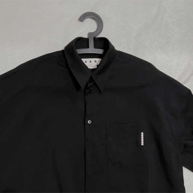 MARNI ウールトロピカルシャツ　ブラック　46 マルニ
