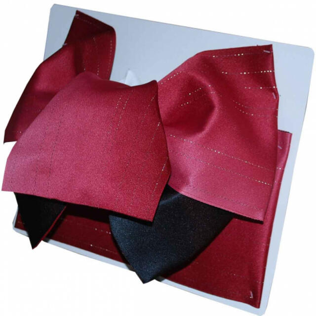 大きいサイズ 浴衣 帯 浴衣帯 作り帯 ゆかた帯 結び帯 長尺 5Ｌ 赤×黒 レディースの水着/浴衣(浴衣帯)の商品写真