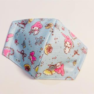 6-2 シェル　ブルー　子供M  ハンドメイド(外出用品)