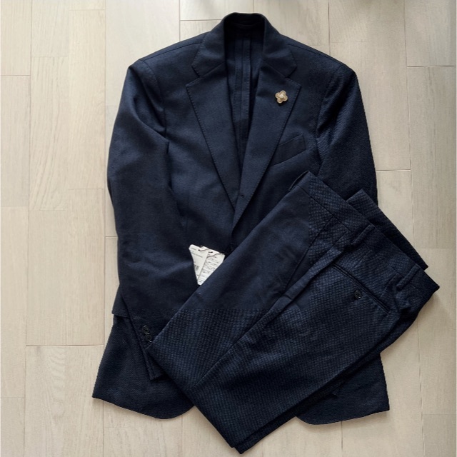 かなり LARDINI - LARDINI 定価15万 スーツ セットアップ ネイビー 44