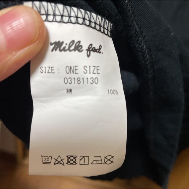 MILKFED.(ミルクフェド)のmilkfed黒ロゴT フリーサイズ　美品 レディースのトップス(Tシャツ(半袖/袖なし))の商品写真