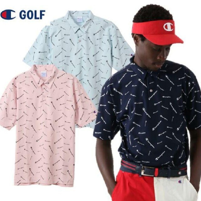 Champion(チャンピオン)の新品 M Champion golf USA ポロシャツ プロ使用モデル 紺 スポーツ/アウトドアのゴルフ(ウエア)の商品写真