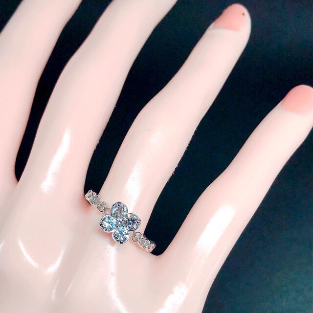 0.50ct ダイヤモンドリング K18WG ダイヤ 0.5ct フラワー 花 レディースのアクセサリー(リング(指輪))の商品写真