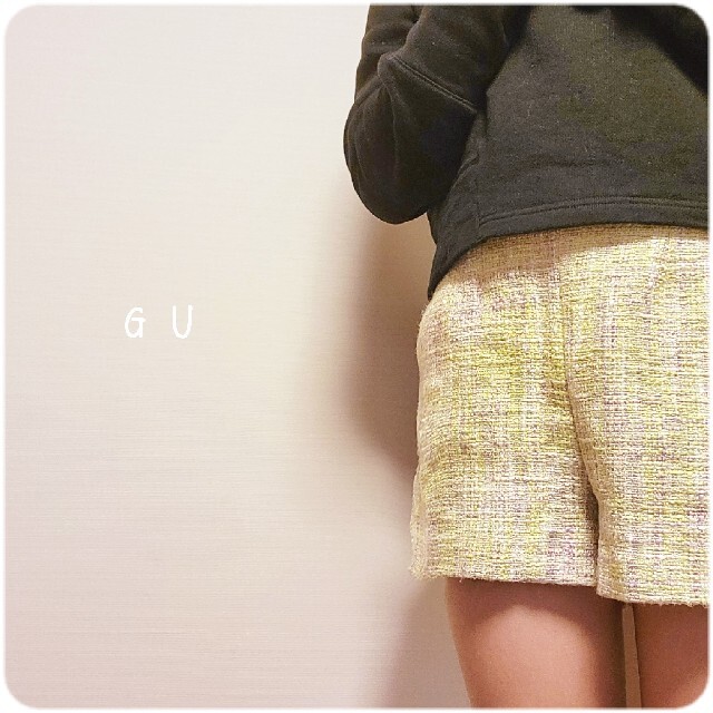 GU(ジーユー)のGU●綺麗カラー♪春ツイードキレイめシルエットショートパンツ レディースのパンツ(ショートパンツ)の商品写真