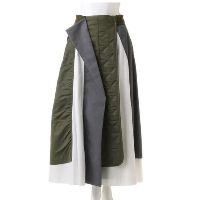 ENFOLD ナイロンツイル Mix Fabric スカートスカート