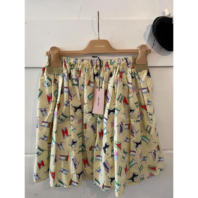 miumiu(ミュウミュウ)のmiumiu flag🏳 skirt. レディースのスカート(ひざ丈スカート)の商品写真