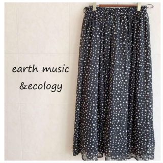 アースミュージックアンドエコロジー(earth music & ecology)のもちもちももち様★アースミュージック&エコロジードット　水玉　黒　ロングスカート(ロングスカート)