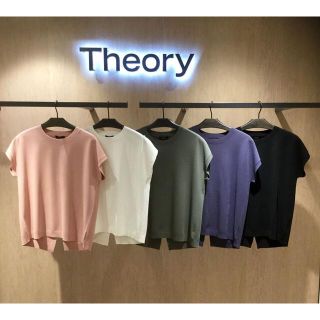 セオリー(theory)のTheory ウォッシャブルカラーサマーニット CREPE.KNIT カーキ(カットソー(半袖/袖なし))