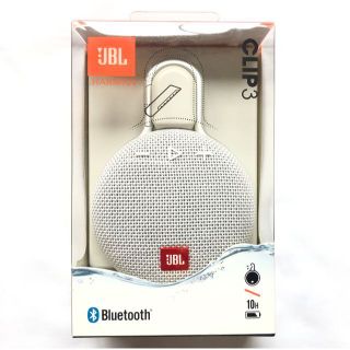 超美品 JBL CLIP3 ホワイト ポータブルBluetooth防水スピーカー(スピーカー)