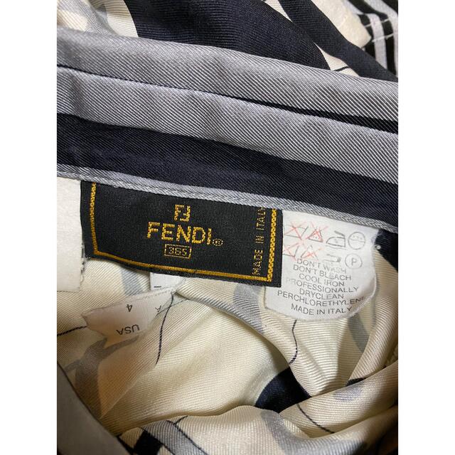 FENDI(フェンディ)のオールド FENDI フェンディ 総ロゴ柄 長袖 シルク シャツ レディースのトップス(シャツ/ブラウス(長袖/七分))の商品写真