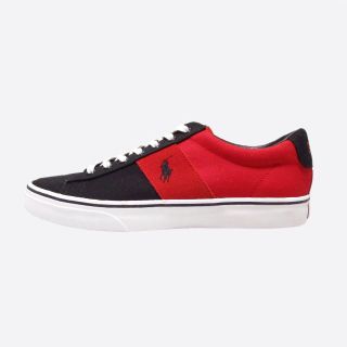 ポロラルフローレン(POLO RALPH LAUREN)の★新品★ラルフローレン★キャンバススニーカー(Black/Red/9/27cm)(スニーカー)