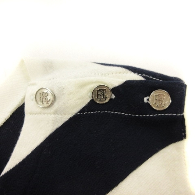 POLO RALPH LAUREN(ポロラルフローレン)のポロ ラルフローレン ノースリーブ カットソー ボーダー コットン 白 紺 L レディースのトップス(カットソー(半袖/袖なし))の商品写真