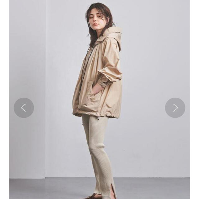 ラッピング無料】 CINOH チノ 21SS ナイロンフーディブルゾン BEIGE 36