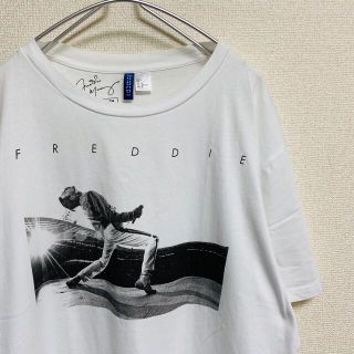 エイチアンドエム(H&M)の美品　一点物　H&M フレディ・マーキュリー  ビッグプリント　Tシャツ(Tシャツ/カットソー(半袖/袖なし))