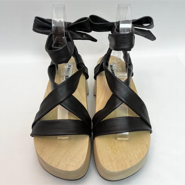 Jil Sander(ジルサンダー)のジルサンダー Leather Strap Wedge Sandals 23cm レディースの靴/シューズ(サンダル)の商品写真