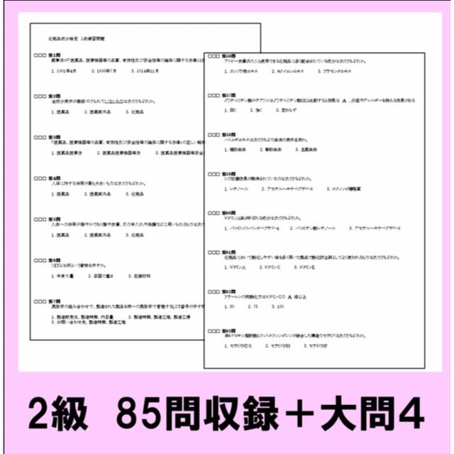 化粧品成分検定　1級と2級　まとめてセット