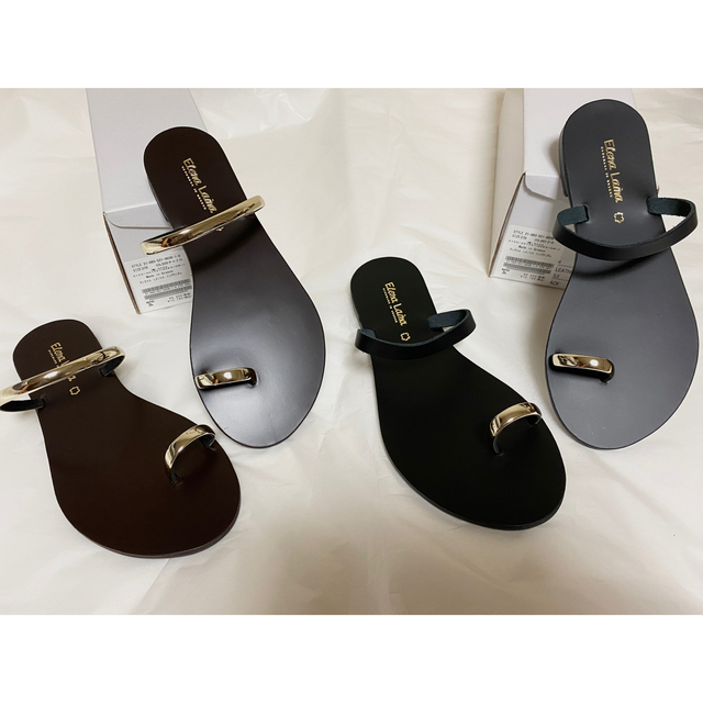 DEUXIEME CLASSE(ドゥーズィエムクラス)のELENA LAINAトングサンダル　37 ブラック　新品タグ付き レディースの靴/シューズ(サンダル)の商品写真