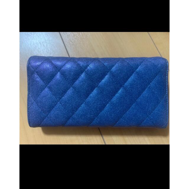 美品⭐︎シャネル　マトラッセ　長財布　青