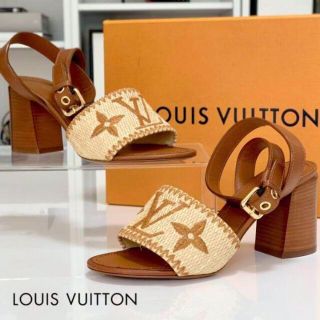 LOUIS VUITTON - 未使用 ヴィトン シエナライン ラフィア ヒール