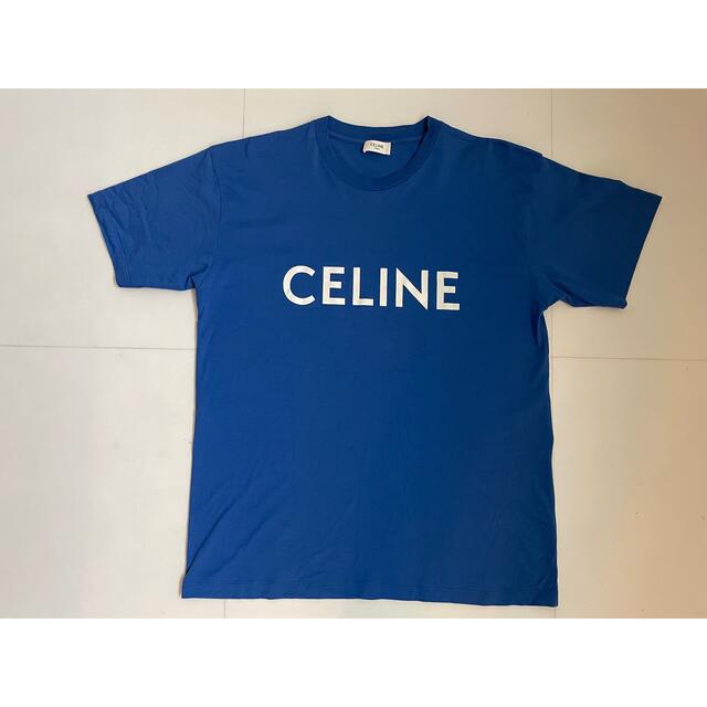 美品 CELINE セリーヌ トリオンフロゴ No.41 高級シルク 青色