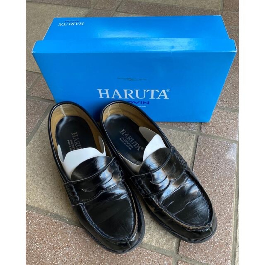 HARUTA - 箱付 HARUTA ハルタ 黒 ローファー 24.5cm 24.5EEの HARUTA - 箱付 HARUTA ハルタ 黒 ローファー 24.5cm 24.5EEの