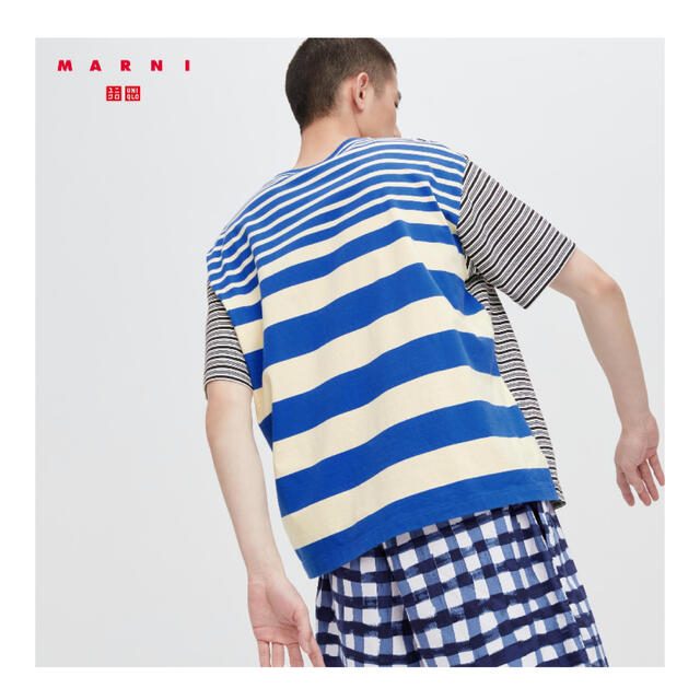 UNIQLO(ユニクロ)のボーダークルーネックTシャツ（半袖）  L マルニ メンズのトップス(Tシャツ/カットソー(半袖/袖なし))の商品写真