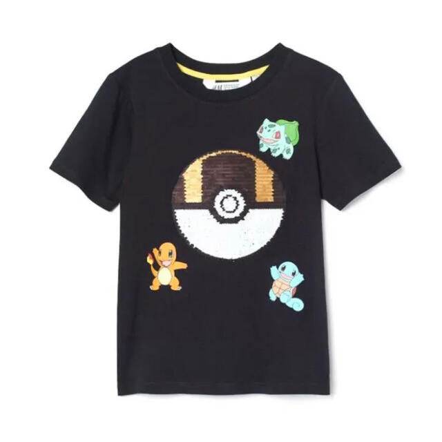 H&M(エイチアンドエム)の新品h&mポケモンスパンコール半袖Tシャツ120〜130cmモンスターボール キッズ/ベビー/マタニティのキッズ服男の子用(90cm~)(Tシャツ/カットソー)の商品写真