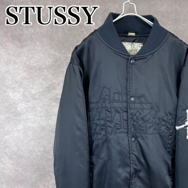 本物保証】【本物保証】美品 Stussy BURLY GEAR スタジャン SizeL