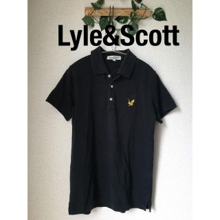 ライルアンドスコット(LYLE&SCOTT)のLyle&Scott ポロシャツ ブラック×ゴールド　刺繍ロゴ(ポロシャツ)