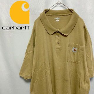 カーハート(carhartt)のCarhartt カーハート ポロシャツ 半袖 ポケット 胸ロゴ キャメル XL(ポロシャツ)