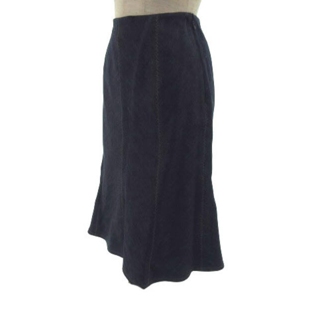UNTITLED(アンタイトル)のUNTITLED スカート デニムス 裾フレア ミディ丈  インディゴ 紺 1 レディースのスカート(ひざ丈スカート)の商品写真