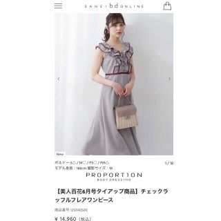 プロポーションボディドレッシング(PROPORTION BODY DRESSING)のここね様専用　プロポーション　チェックラッフルフレアワンピース(ロングワンピース/マキシワンピース)