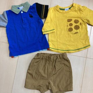 ハッカベビー(hakka baby)のTシャツ パンツ80サイズ３点セット　hakka baby / MUJI(Ｔシャツ)