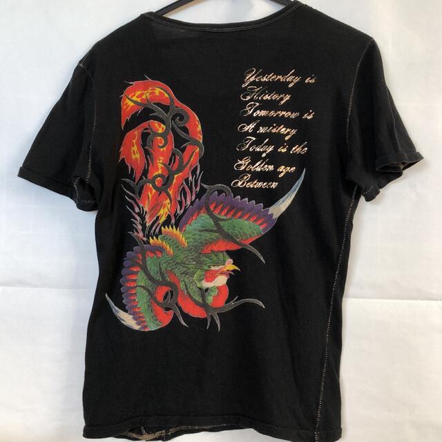 roar(ロアー)のroar 火の鳥？ドラゴン？　金箔　黒Tシャツ レディースのトップス(Tシャツ(半袖/袖なし))の商品写真