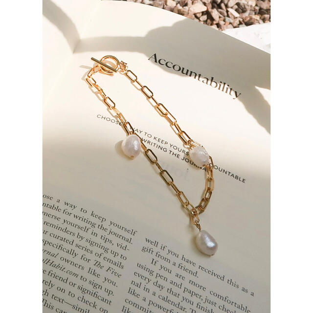 Her lip to(ハーリップトゥ)のHer lip to  Trio Pearl Gold Anklet レディースのアクセサリー(アンクレット)の商品写真